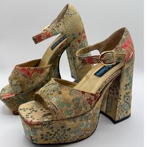 PHAX Platform Heels Women's Size 8 Chunky Block Heel Ankle Strap Sandals